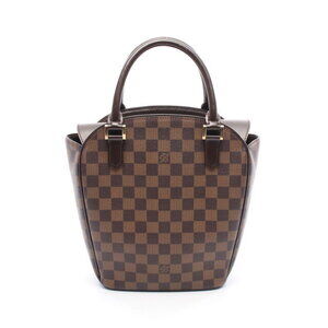 Louis Vuitton Saria Damier Ebene Brown Handbag Canvas Leather
